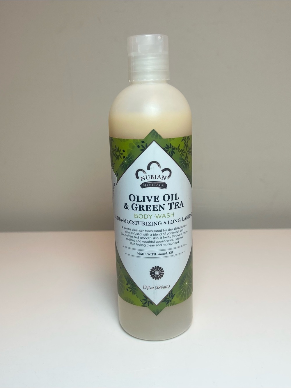 Nubian Heritage Olive Oil & Green Tea Body Wash - Green & Cream